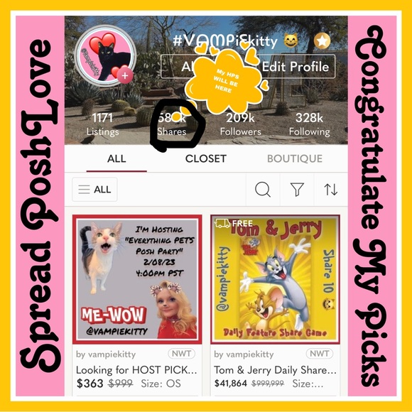 Thanks for Joining Me PFFS! SPREAD #PoshLove & Share ๐ป โPETS Posh Party" 2/08 - Picture 10 of 10